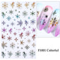 1PCS New Christmas Decorations 2023 New Year Nail Stickers Press on Nails Laser Snowflake Christmas Tree 3D Nail Decal