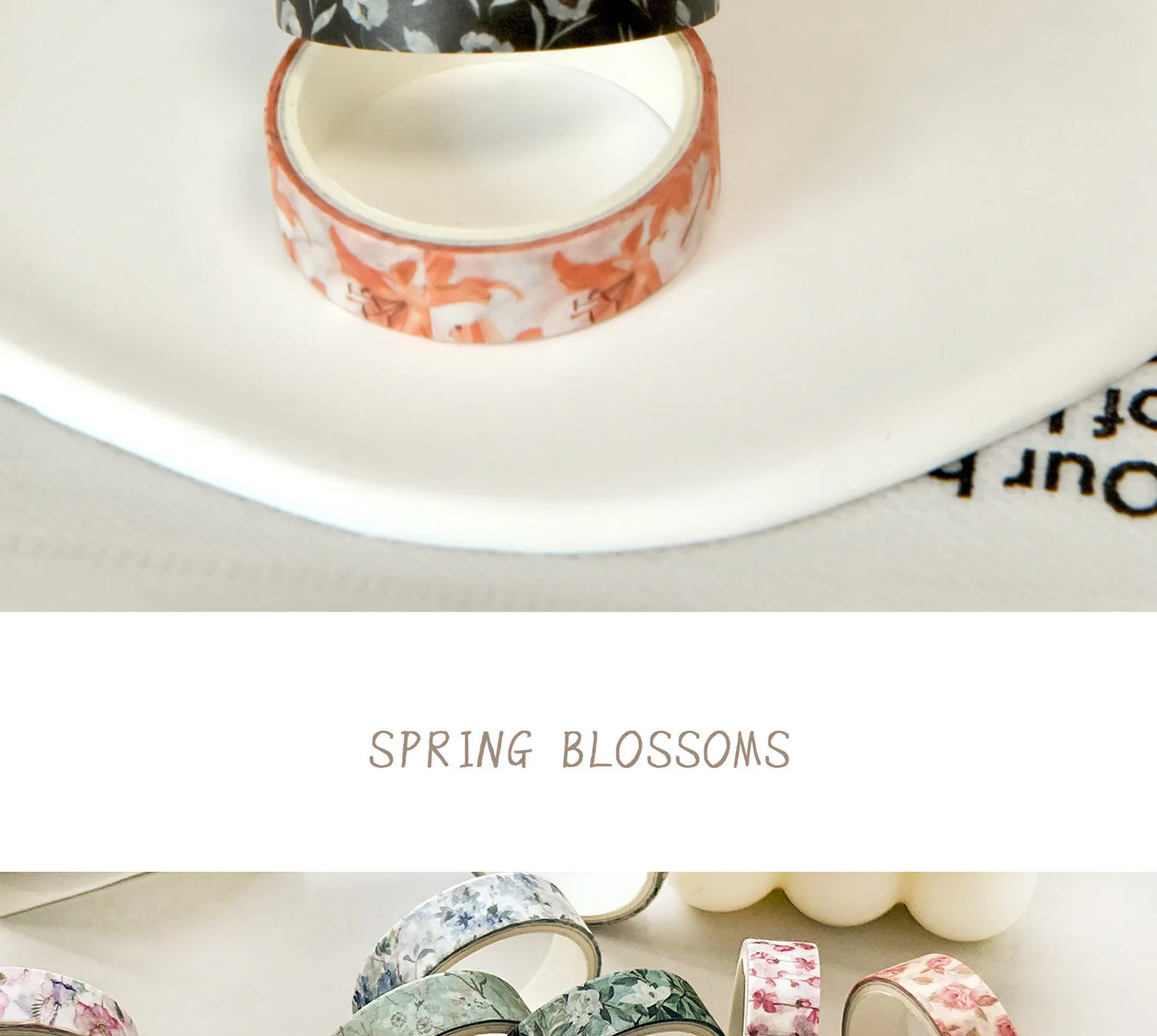 5 Rolls/set Aesthetics Floral Decorative Adhesive Tape Flower Washi Tape DIY Scrapbooking Material Sticker Label Stationery