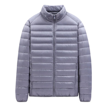 Men's Stand-Collar Hooded Lightweight Down Jacket for Winter - 90% Duck Down, Sporty, Warm & Versatile (Couple Style Available)