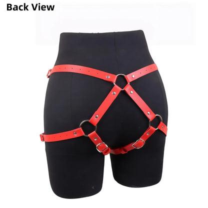 Wearable Strap On Dildo Harness Pants PU Leather Adjustable Pegging Harness Belt BDSM Bondage Underwear Sex Toy for Women Men