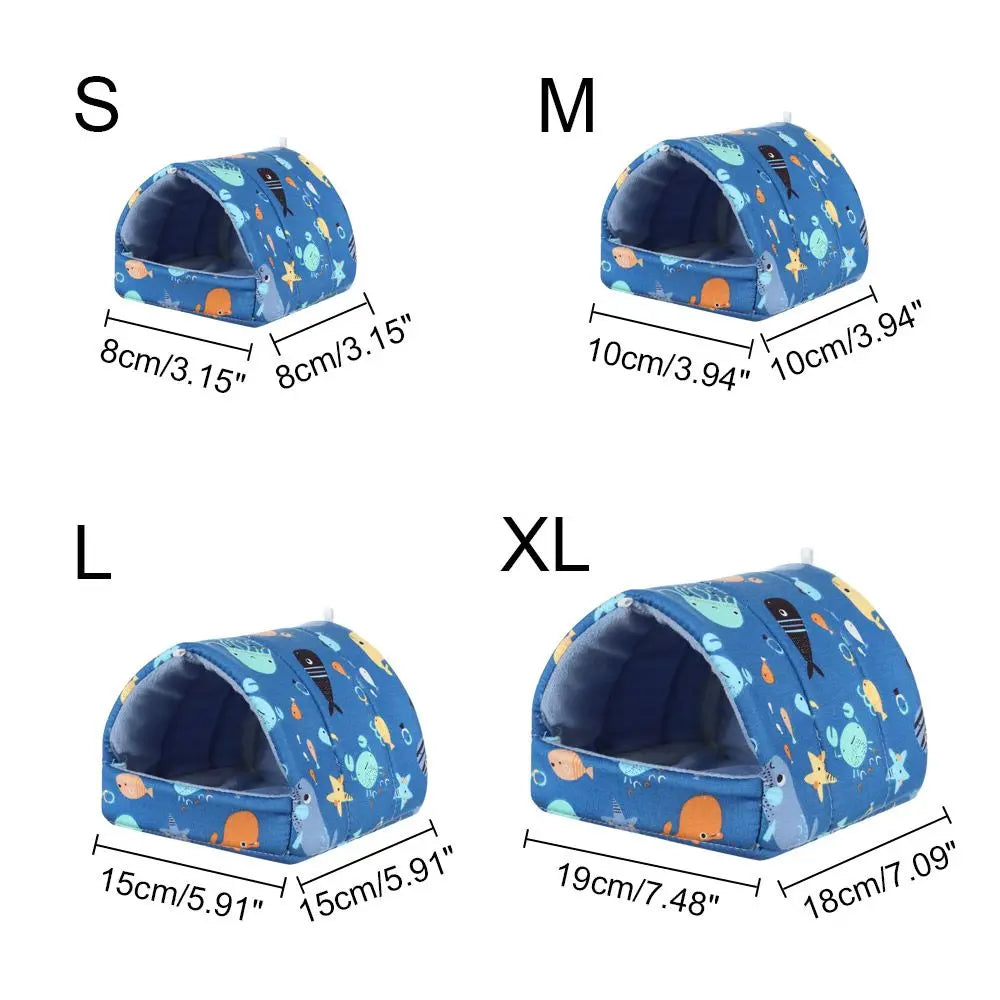 Soft Rabbit Colorful Squirrel Mini Cage Winter Hamster House Guinea Pig Nest Small Animal Sleeping Bed Warm Mat
