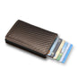 Carbon Fiber Credit Card Holder Wallets Men Brand Rfid Black Magic Trifold Leather Slim Mini Wallet Small Money Bag Male Purses