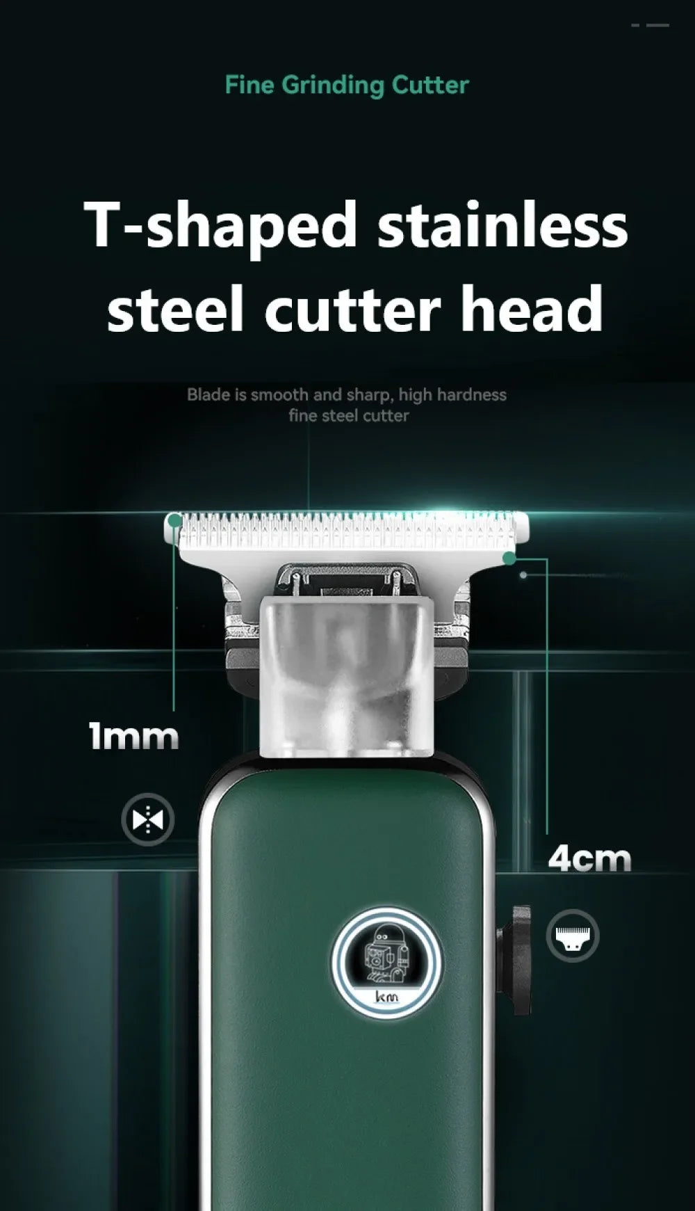 Kemei Electric Hair Cutting Machine Luminous High-power Silent Hair Clipper Man Shaver Trimmer For Men  KM-5098