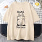 БЕСИТЕ CAT Funny Graphic T-shirt Men Russian Script Fashion Style Tee Shirt Short Sleeve Cotton Soft Tshirts Women