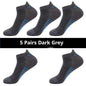 5 Pairs Of Mens Summer Thin Mesh Breathable Mens Polyester Sports Socks Sweat Absorbing Short Socks
