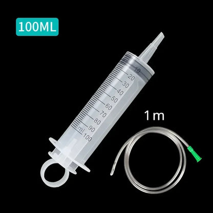 Large Vacuum Capacity Syringe 100/200/300/500ml Reusable Syringe Oil Pump with 1m Hose Pet Nutrition Feeding Metering Pump