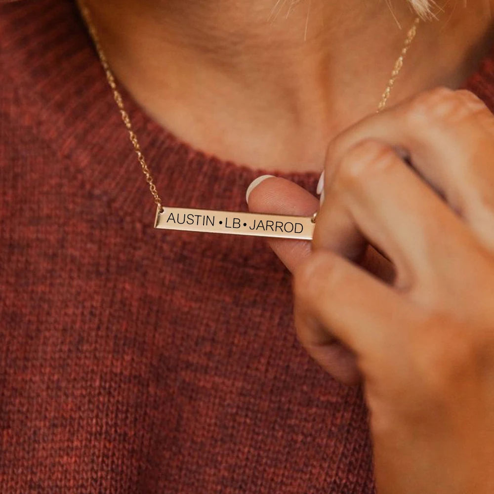 EManco Name Sentence Letter Necklace Women's Stainless Steel Necklaces Customized Initial Pendant Factory Direct