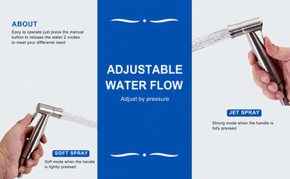 Portable Pressurized Handheld Bidet Sprayer Nozzle for Feminine Hygiene Care & Toilet Washing Cleaning Bathroom Accessory