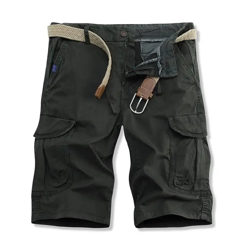 Men Summer Cargo Shorts Casual Tool Shorts High Quality Man Summer Military Multi Pocket Pants Loose Cargo Pants No belts 38