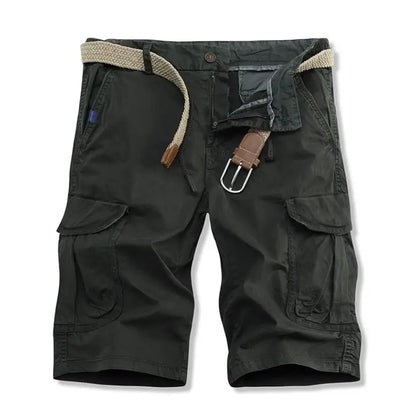 Men Summer Cargo Shorts Casual Tool Shorts High Quality Man Summer Military Multi Pocket Pants Loose Cargo Pants No belts 38
