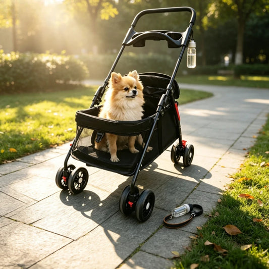 Multi Function Pet Stroller Foldable Push Pull Trolley Carrier Handbag for Cats Small Dogs Outdoor Travel Daily Use 펫 유모차