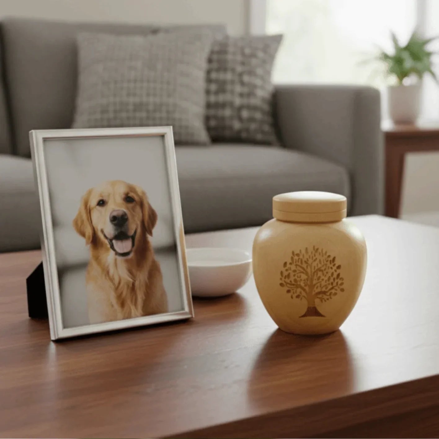 G14 Bamboo Cremation Urn Tree Life Threaded Pet Ashes Keepsake Urn  Ash Container for Dog Cat Human Loved One Funeral Souvenir