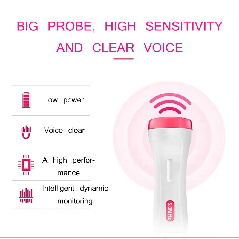 3.0MHz Fetal Doppler Infant Antenatal Heart Rate Monitor Home Sonar Doppler Stethoscope Maternal Home Fetal Monitor