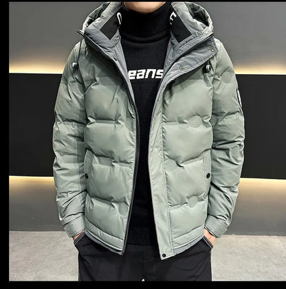 Hip Hop Men's Lightweight Hooded Down Jackets Winter Fashion Windbreaker Thick Warm Coats Outdoor Sport White Duck Down Jacket