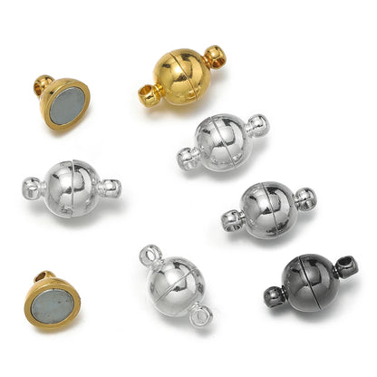 10Sets Magnetic Clasps 6mm/8mm/10mm Buckle Hook Round Magnet Converter Clasp For Bracelet DIY Jewelry Making Findings