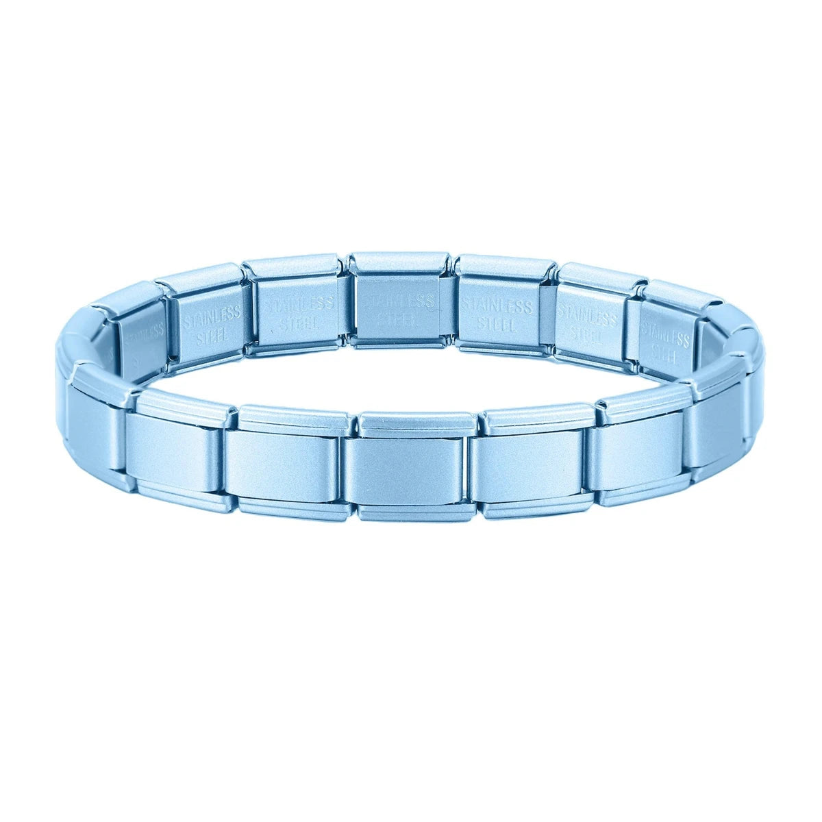 New Women's Men's Jewelry DIY 9MM Width Italian Elastic Charm Bracelet Solid Color Stainless Steel Fashion Bangle