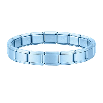 New Women's Men's Jewelry DIY 9MM Width Italian Elastic Charm Bracelet Solid Color Stainless Steel Fashion Bangle