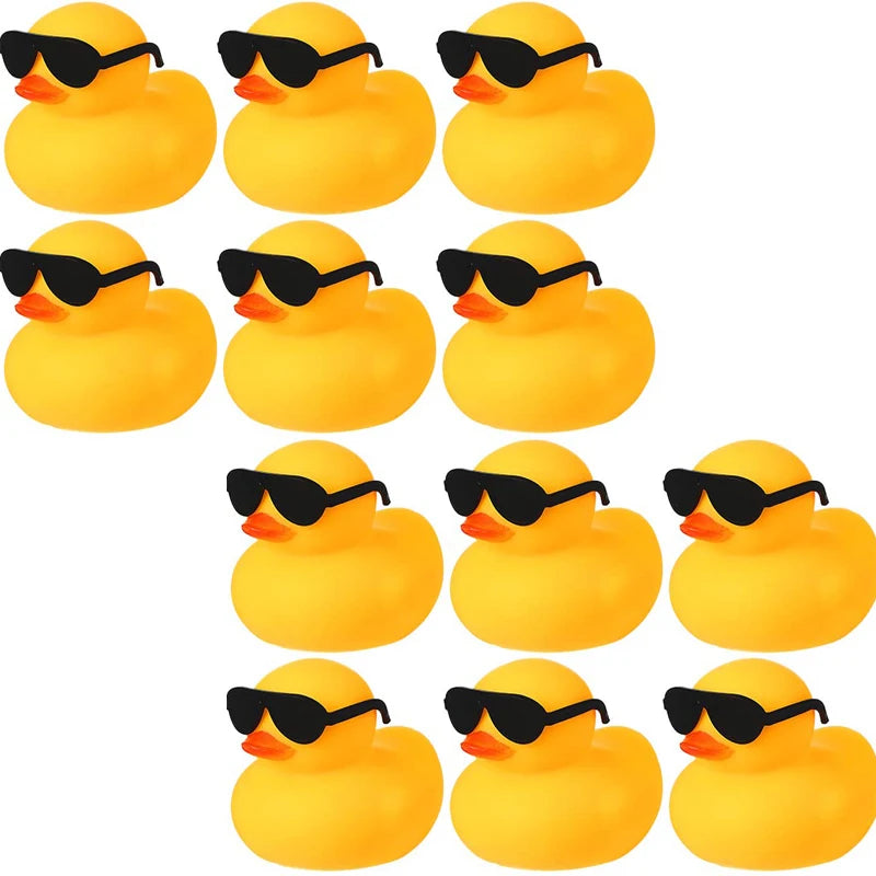 6/12/24PCS  Duck Toys Mini Rubber Ducks Squeak and Float Ducks Shower Toy for Toddlers Boys Girls