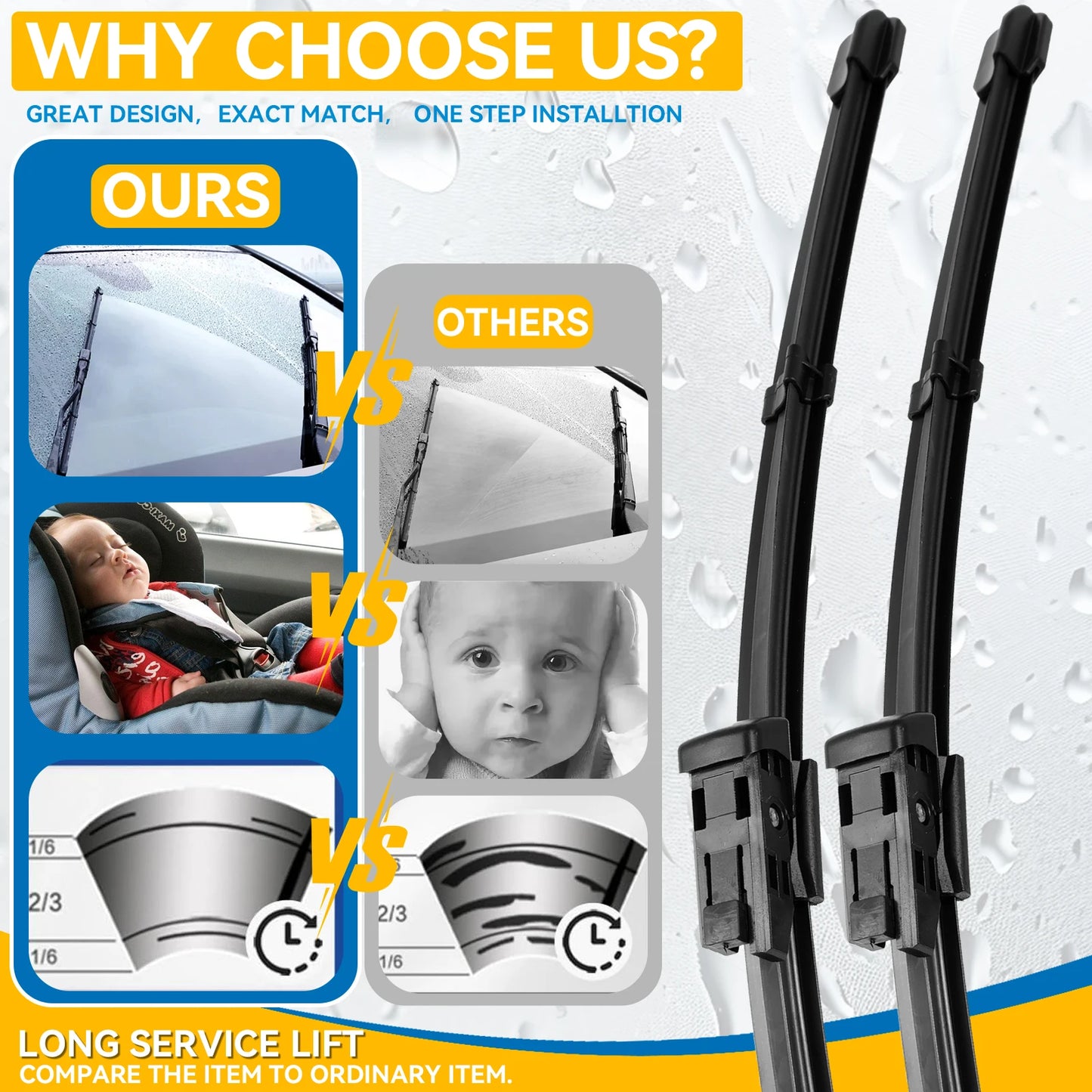 Erick's Wiper LHD Front Wiper Blades For VW Jetta 6 MK6 A6 Passat CC 2012 - 2018 Windshield Windscreen Window Brush 24"19"