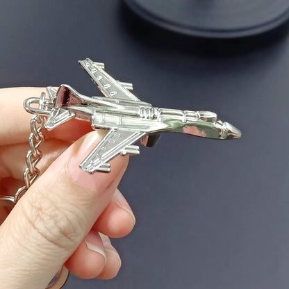 Air Plane Model Fighter Keychains Metal Cool Airplane Keyring Pendant Car Motorcycle Bag Key Chain Ring for Men Creative Gift