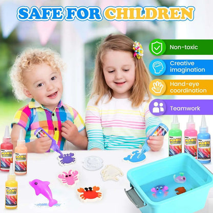 Magic Gel Water Beads Toy: 12-Pack DIY Fairy Garden Kit with Molds, STEM Sensory Squishy Toys, Creative Birthday Gift for Kids
