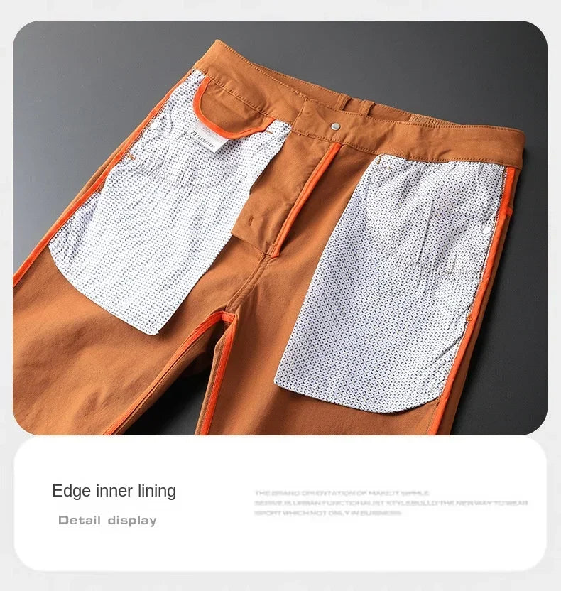 Seven-Color Stretch 97% Cotton and 3% Spandex Jeans Men Trendy Wild Simple High-End Slim-Fitting Small Straight Casual Trousers