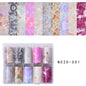 10 Patterns New Metal Nail Foils for Transfer Paper Stickers Floral Chameleon Nails Wraps DIY Water Marble Nail Art Decorations