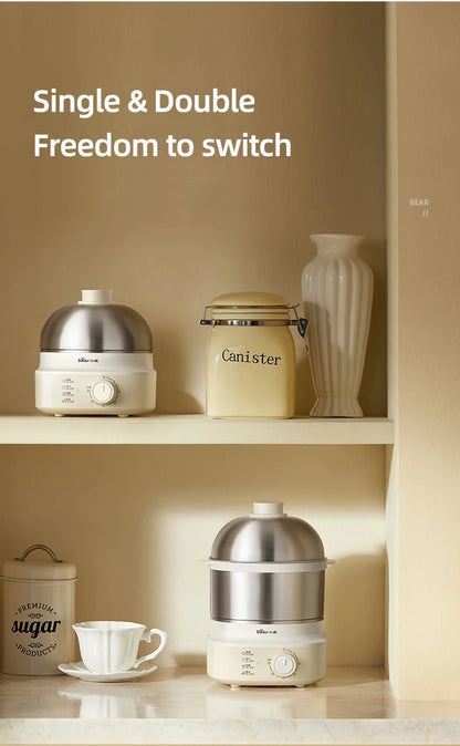 360W Electric Egg Boiler Breakfast Machine Multicooker Steamer Automatic Egg Cookers Home Egg Custard Steaming Cooker with Timer