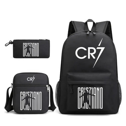 3pcs Simple Lightweight Backpacks CR7 Sports Casual Travel Outdoor Backpacks Teens Laptop Mochilas sac a dos