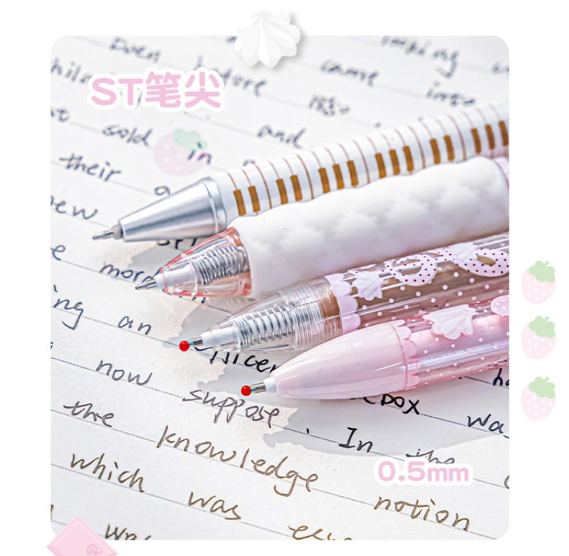 4Pcs Cute Kawaii Gel Pens Set Aesthetic 0.5mm Fine Point Retractable Pens for School Office Writing Sweet Chocolate Stationery