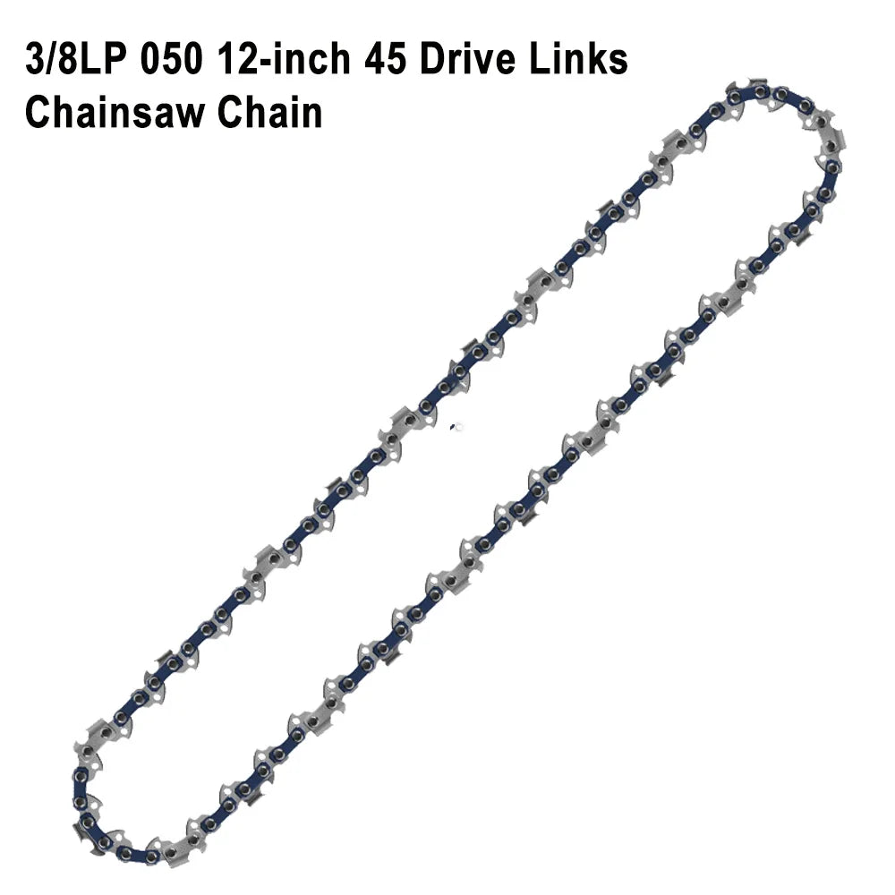 12" Guide Bar & 45 Link Chain Set 3/8"LP Pitch 0.050" Groove Width Rounded Teeth Alloy Chainsaw Components 12 Inch Electric Saw
