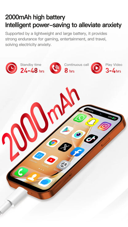 SERVO 4G LTE Mini Smart Mobile Phone Android12.0 OS 2GB+16GB WhatsAPP Play Store WiFi Dual SIM Standby 4.0inch Pocket Smartphone