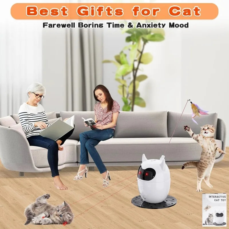 Smart Electric Cat Interactive Toy Two Speed Modes Auto Power Off Low Noise USB Charging Pet Stimulation Toy Stimulate Hunting Instinct for Indoor Cats Kittens Daily Entertainment