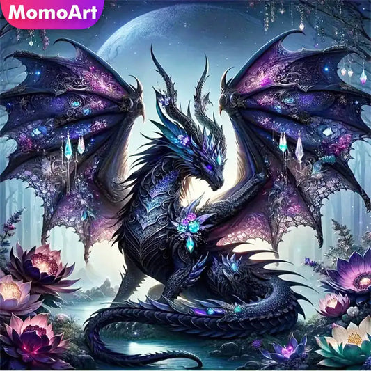 Momoart Diamond Painting Dinosaur Animal DIY Acrylic Craft Supplies Diamond Embroidery Dragon Mosaic New Arrival Home Decor