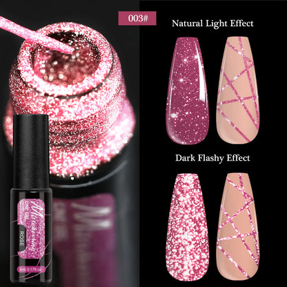 Gold Silver Metallic Liner Paint Gel Nail Polish Chrome Mirror Metal Effect Super Bright French UV LED Semi Permanent Nail Gel