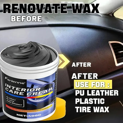 NEW Heavy-Duty Car Plastic Renovator Wax - Fast-Acting Scratch Repair, Restores & Protects Car Bumpers, Interiors, Dashboard, D