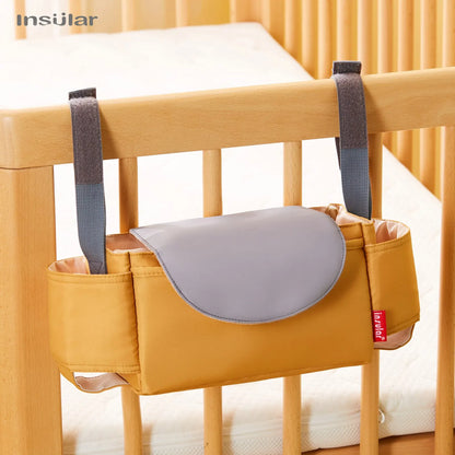 Stroller Organizer Bag,Multifunctional Mommy Diaper Bag with Basket,Hooks & Cup Holder,Universal Pram Buggy Carriage Accessories
