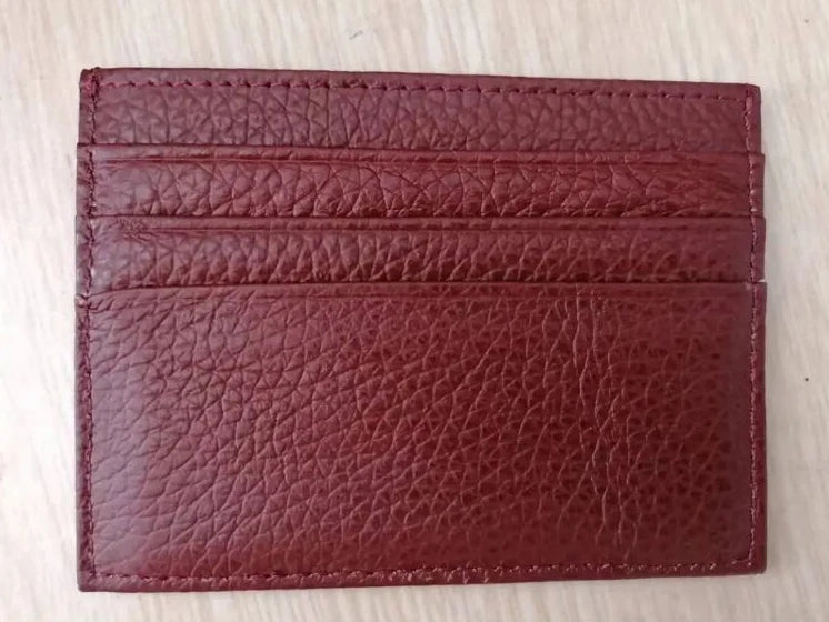 Custom Company Logo Cowhide Card Holder Woman Man Fashion Slim Mini Card Bag Genuine Leather Engrave Name Luxury Casual Purse