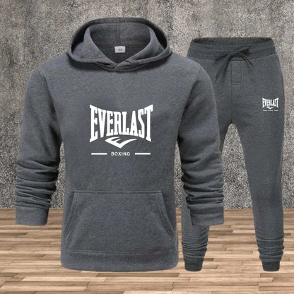 Autumn and winter men's set: Fashionable fitness jogging pullover, hooded sweatshirt, sweatshirt and casual pants two-piece set