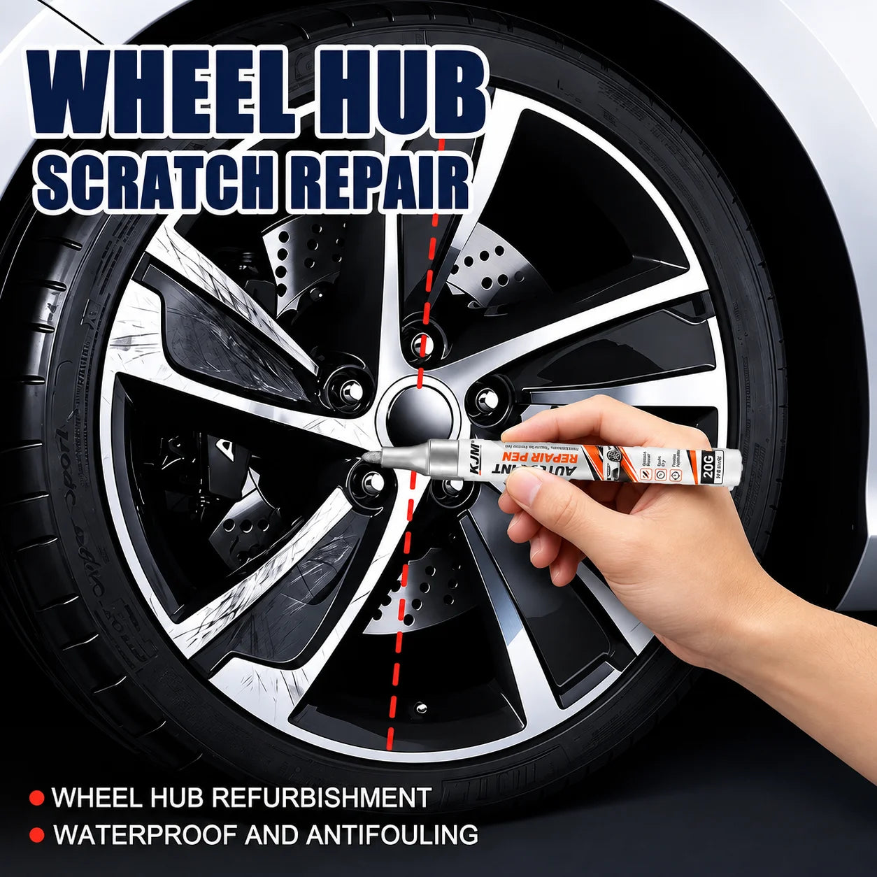 Automotive Chrome Scratch Repair Pen Metal Surface Touch‑Up Restore Coating for Car Rim Window Trim Household Metal Fixtures