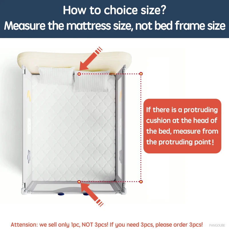 PANGDUBE 1 piece Baby Safety Railing for Children Bed Rail Guard Protective Barrier for Kid Bed Need to Screw Installation