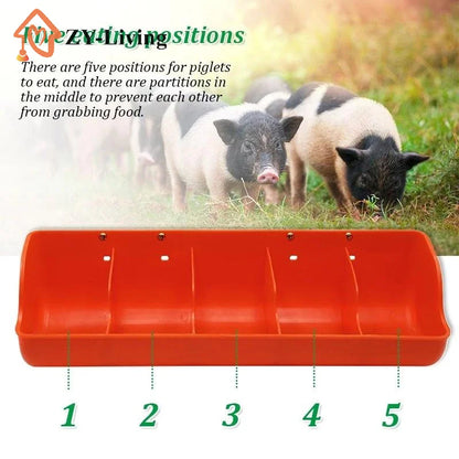 5 Slots Piglet Fodder Slot Farm Animal Supplies Livestock Fodder Dish Feeding Bowl For Cattle Pigeon Dog Goat Piglet Feeder