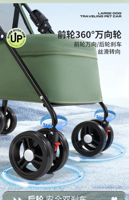 2026 New Lightweight Foldable Pet Stroller Teddy Cat Dog Handcart Outdoor Travel Cart for Small Pets