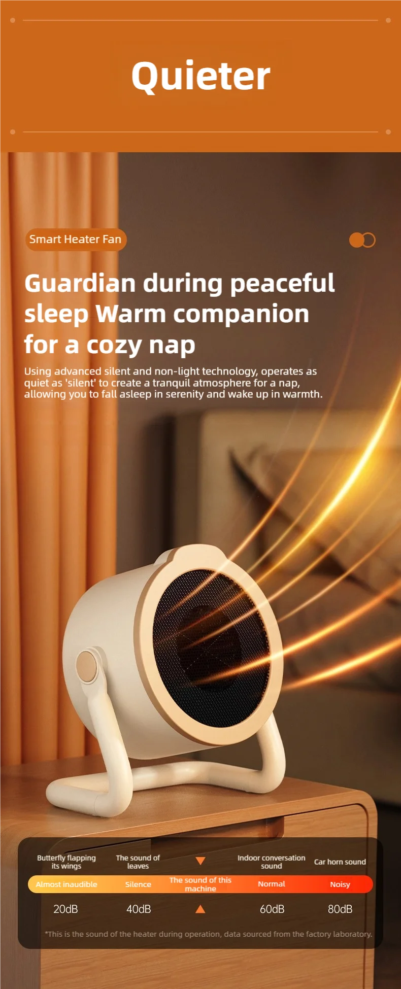 Portable desktop electric heater suitable for home and office use Mini fan heater suitable for desktop use and foot warmer