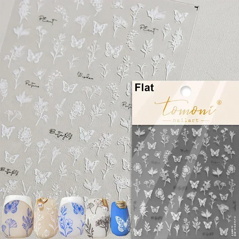Jelly Butterfly 5D Nail Art Sticker Rhinestone Crystal Charming Shiny Insect Animals DIY Self Adhesive Decoration Manicure Decal