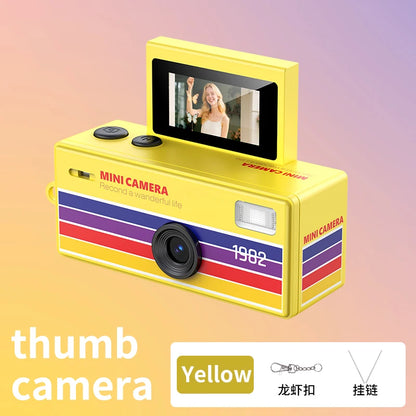 Ourlife Thumb Keychain Camera 0.96inch Flip Screen Retro CCD Mini Digital Camera 720P Very Small Camcorder Video Recorder