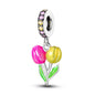 Original 925 Sterling Silver Charm Beads Clover Sunflower Tulip Carnation Pendant For Women Jewelry Fashion Gift