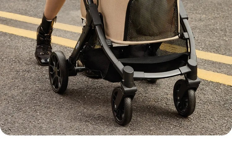Foldable Pet Stroller Smooth Shockproof Stable Breathable Washable Outdoor Travel Cart for Dogs Cats