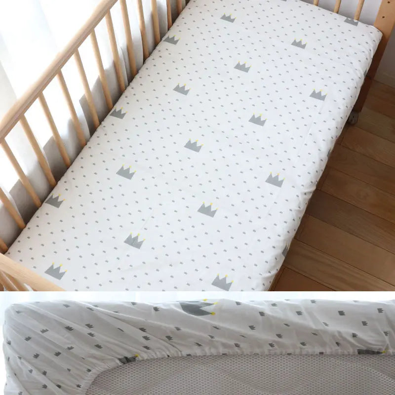 Baby Crib Fitted Sheet Newborns Bed Linen Children Cotton Cot Mattress Cover Protector For Toddler 130x70cm Allow Custom Size