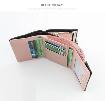 New Mini Short Women Wallets High Quality Coin Pocket Luxury Female Purses Card Holder Photo Holder Cute Wallet For Girls